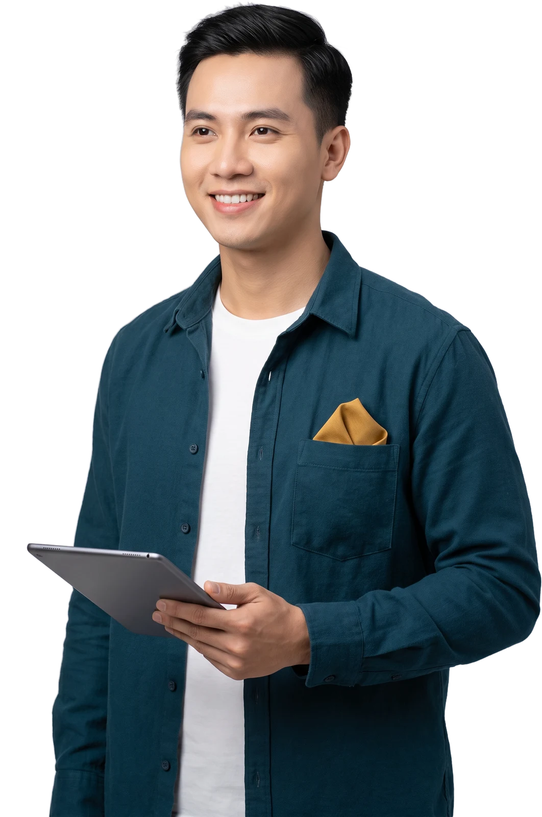 Nhà đầu tư trẻ mỉm cười tự tin